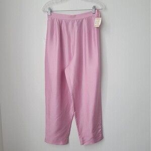 NWT VINTAGE Y2K Casual Solid Color High Waist Loose Wide Leg Pants Size 12 Petit